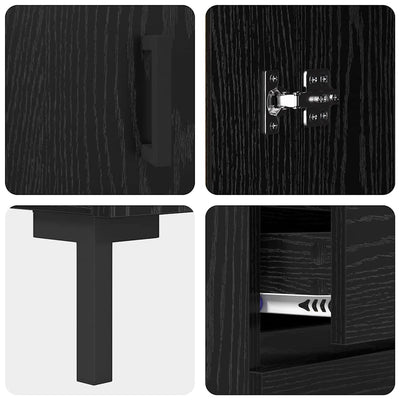 Sivupöytä Musta tammi 69.5 x 34 x 90 cm Tekninen puu