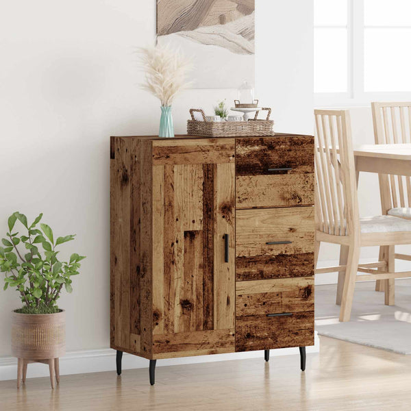 Sivupöytä Vanha Puu 69,5 x 34 x 90 cm Hienosahattu puu ja rauta