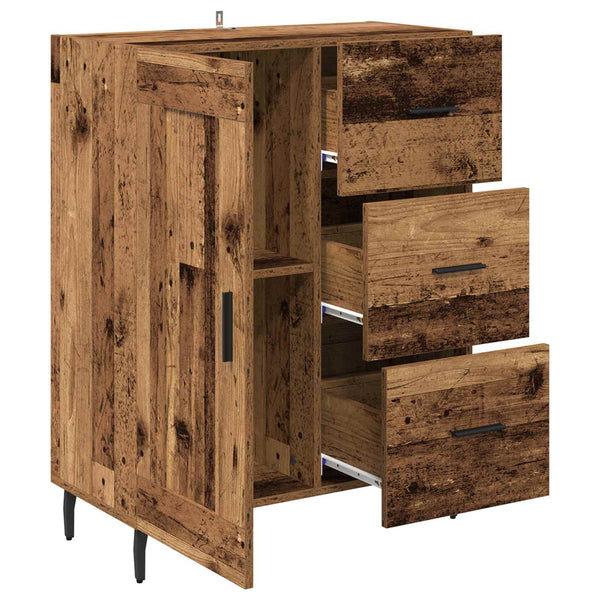 Sivupöytä Vanha Puu 69,5 x 34 x 90 cm Hienosahattu puu ja rauta
