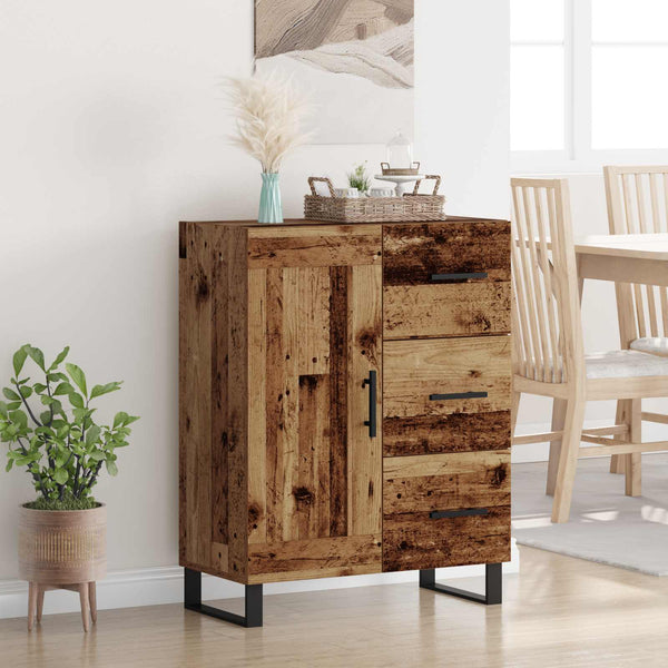 Sivupöytä Vanha Puu 69,5 x 34 x 90 cm Hienosahattu puu ja rauta