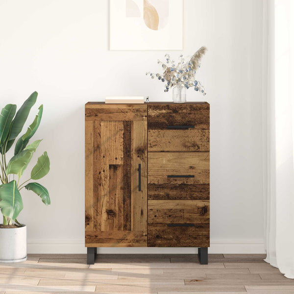 Sivupöytä Vanha Puu 69,5 x 34 x 90 cm Hienosahattu puu ja rauta