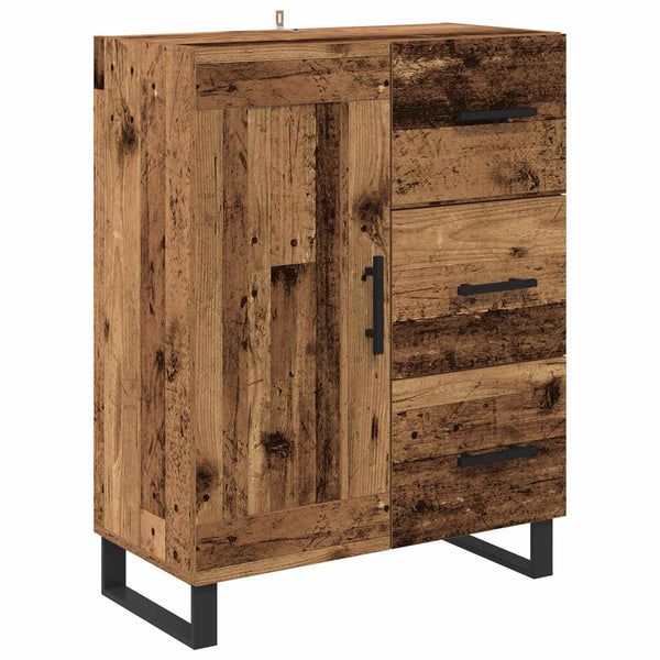Sivupöytä Vanha Puu 69,5 x 34 x 90 cm Hienosahattu puu ja rauta