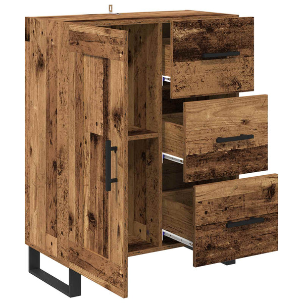 Sivupöytä Vanha Puu 69,5 x 34 x 90 cm Hienosahattu puu ja rauta
