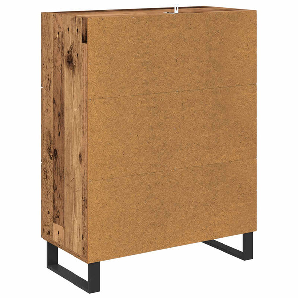 Sivupöytä Vanha Puu 69,5 x 34 x 90 cm Hienosahattu puu ja rauta