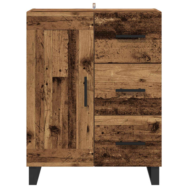 Sivupöytä Vanha Puu 69,5 x 34 x 90 cm Hienosahattu puu ja rauta