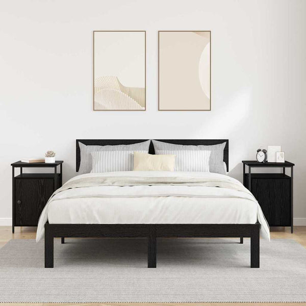 Yöpöytäkaappi 2 pcs Musta tammi 40 x 42 x 60cm Tekninen puu