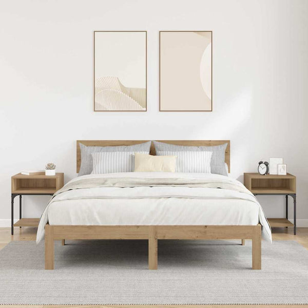 Yöpöytä 2 pcs artesaani tammi 40 x 40 x 50 cm Tekninen puu