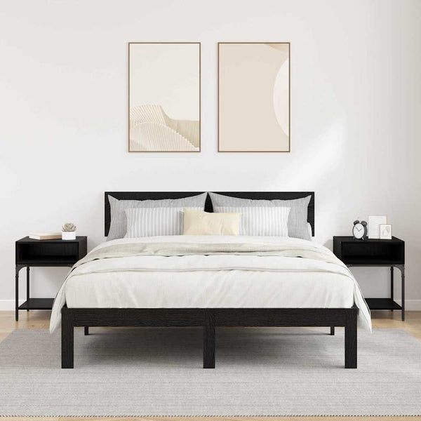 Yöpöytä 2 pcs Musta tammi 40 x 40 x 50 cm Tekninen puu