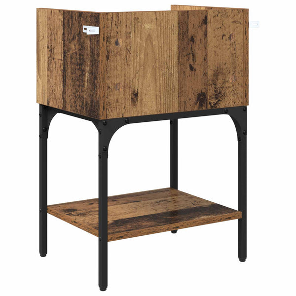 Yöpöytä 2 kpl Vanha puu 40 x 29 x 60 cm Tekninen puu