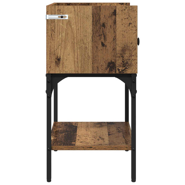 Yöpöytä 2 kpl Vanha puu 40 x 29 x 60 cm Tekninen puu