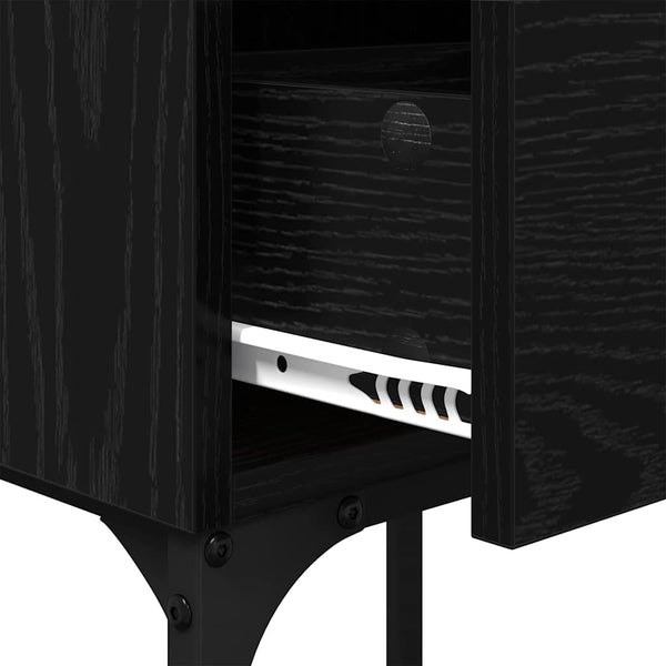 Yöpöytä 2 pcs Musta tammi 40 x 29 x 60 cm Tekninen puu