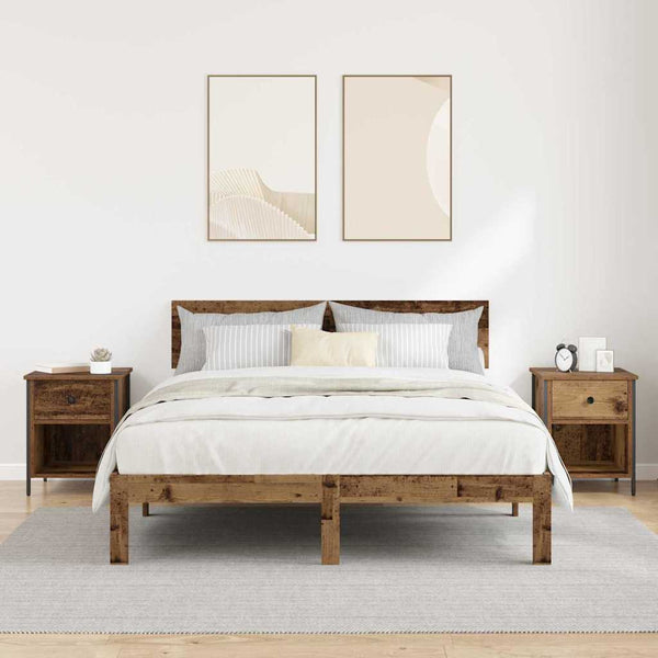 Yöpöytäkaappi 2 pcs Vanha puu 40 x 42 x 50 cm Tekninen puu