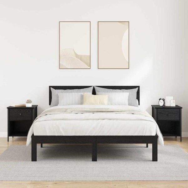 Yöpöytäkaappi 2 pcs Musta tammi 40 x 42 x 50 cm Tekninen puu