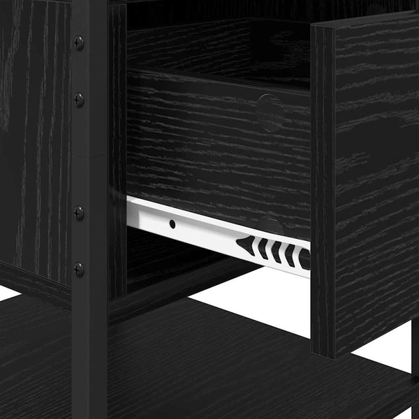 Yöpöytäkaappi 2 pcs Musta tammi 40 x 42 x 56 cm Tekninen puu