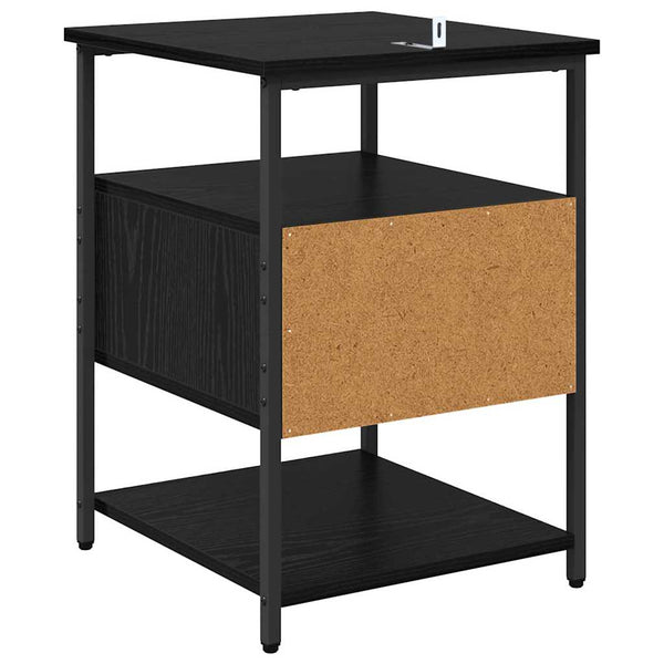 Yöpöytäkaappi 2 pcs Musta tammi 40 x 42 x 56 cm Tekninen puu