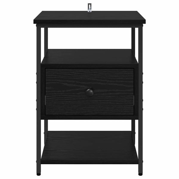 Yöpöytäkaappi 2 pcs Musta tammi 40 x 42 x 56 cm Tekninen puu