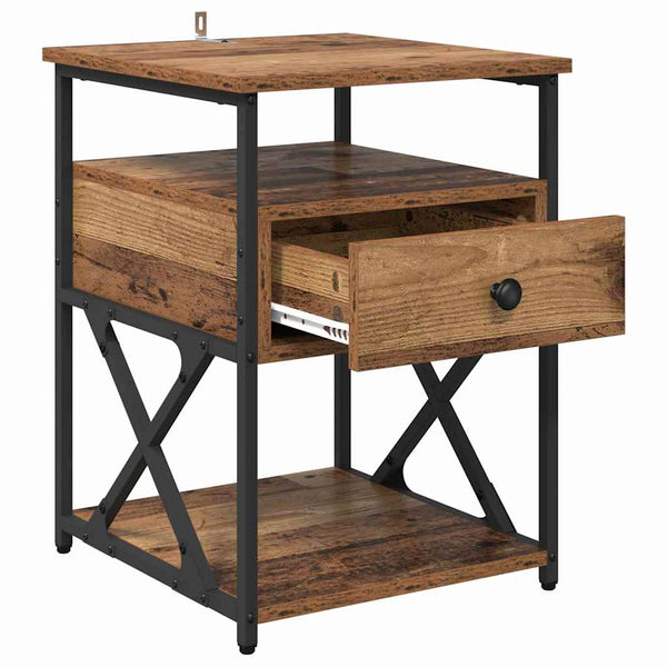 Yöpöytäkaappi Vanha puu 40 x 42 x 55 cm Tekninen puu