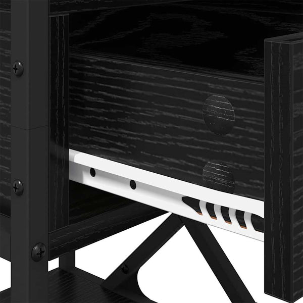 Yöpöytäkaappi 2 pcs Musta tammi 40 x 42 x 55 cm Tekninen puu