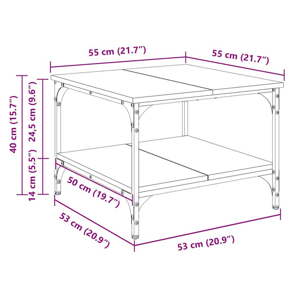 Sohvapöytä Artisan tammi 55 x 55 x 40 cm Tekninen puu