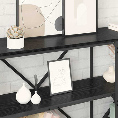 Konsolipöytä hyllyllä Musta tammi. 180 x 30 x 75 cm