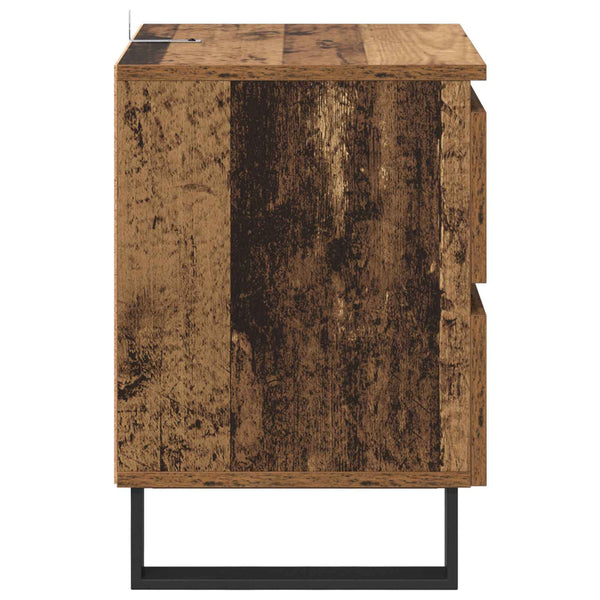 Yöpöytäkaappi 2 kpl Vanha puu 40 x 35 x 50 cm Tekninen puu