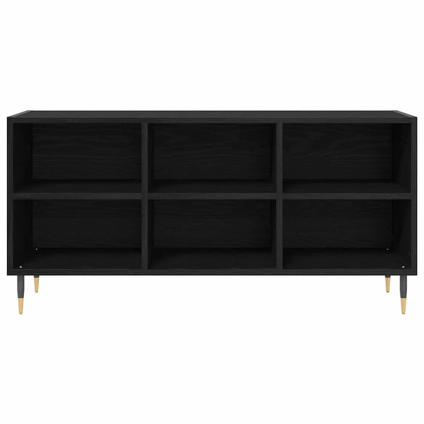 Mustasta tammesta valmistettu TV-kaappi. Mitat 103,5 x 30 x 50 cm, materiaali Tekninen puu.