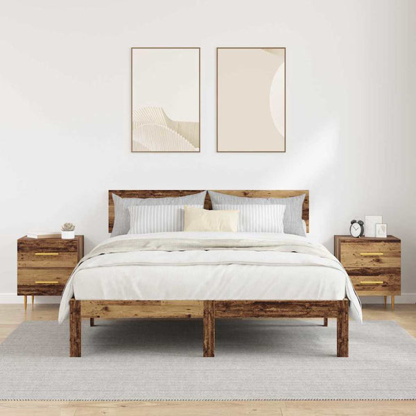 Yöpöytäkaappi 2 pcs Vanha Puu 40 x 35 x 47,5 cm Tekninen puu