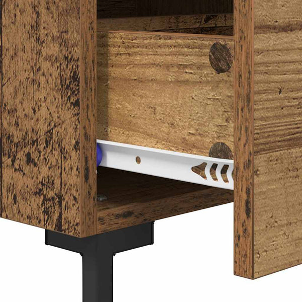 Yöpöytäkaappi 2 pcs Vanha puu 40 x 35 x 47,5 cm Tekninen puu