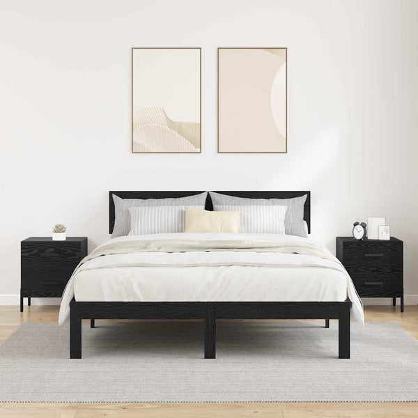 Yöpöytäkaappi 2 pcs Musta tammi 40 x 35 x 47.5 cm Tekninen puu