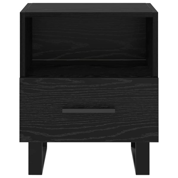 Yöpöytäkaappi 2 pcs Musta tammi 40 x 35 x 47.5 cm Tekninen puu