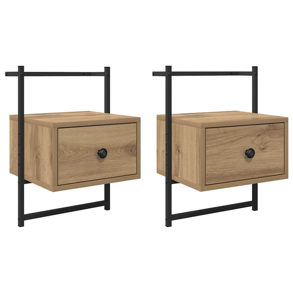 Yöpöytäkaappi 2 pcs Artisan tammi 35 x 30 x 51 cm Tekninen puu