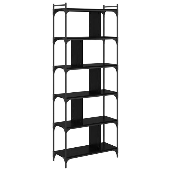 Kirjahylly 5 tasoa 76 x 32 x 192 cm Tekninen puu Musta tammi