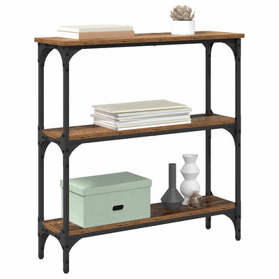 Konsolipöytä hyllyllä Maleah 75x22.5x75cm (vanha puu)