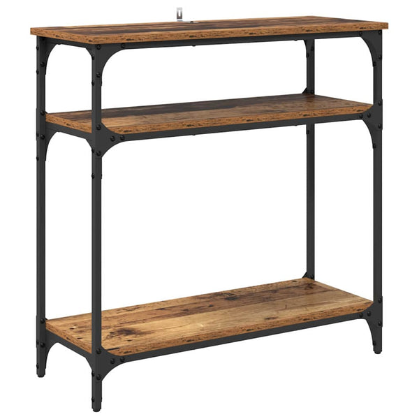 Konsolipöytä hyllyllä Vanha Puu 75 x 29 x 75 cm Tekninen puu