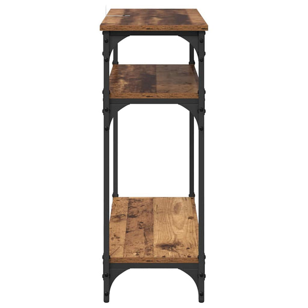 Konsolipöytä hyllyllä Vanha Puu 75 x 29 x 75 cm Tekninen puu