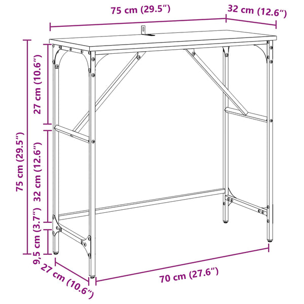 Konsolipöytä Vanha puu 75 x 32 x 75 cm Tekninen puu