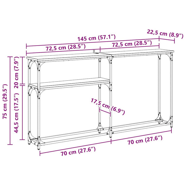 Konsolipöytä Vanha puu 145x22.5x75cm Tekninen puu