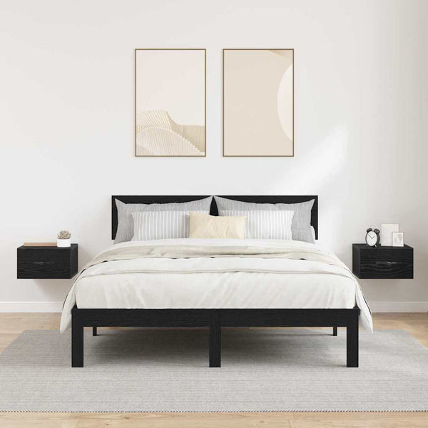 Yöpöytäkaappi 2 pcs Musta tammi 35 x 35 x 20 cm Tekninen puu