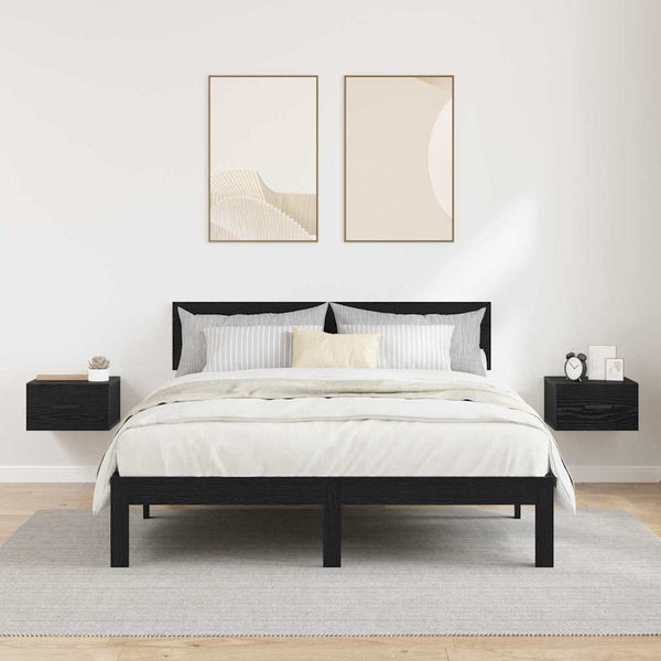 Yöpöytäkaappi 2 pcs Musta tammi 35 x 35 x 20 cm Tekninen puu