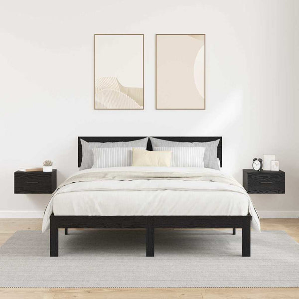 Yöpöytäkaappi 2 pcs Musta tammi 35 x 35 x 20 cm Tekninen puu