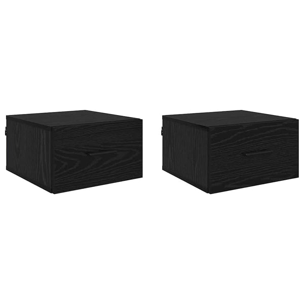 Yöpöytäkaappi 2 pcs Musta tammi 35 x 35 x 20 cm Tekninen puu