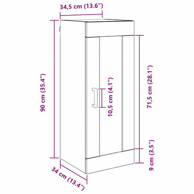 Seinäkaappi Vanha Puu 34,5 x 34 x 90 cm Tekninen puu