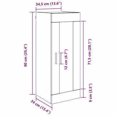 Seinäkaappi Musta tammi. 34,5 x 34 x 90 cm Tekninen puu