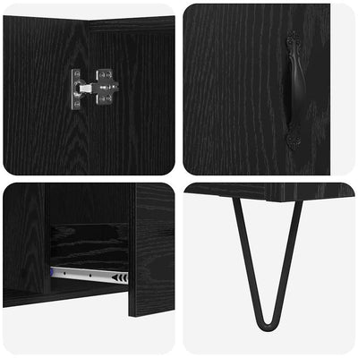 Sivupöytä Musta tammi. 100 x 36 x 60 cm Tekninen puu