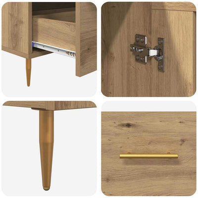 Korkea kaappi laatikon kanssa Artisan tammi 69,5 x 31 x 115 cm