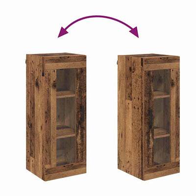 Seinäkaappi Vanha Puu 34,5 x 34 x 90 cm Puurakenteinen ja lasi