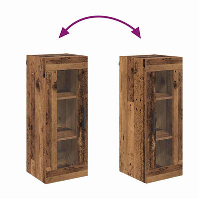 Seinäkaappi Vanha Puu 34,5 x 34 x 90 cm Puurakenteinen ja lasi