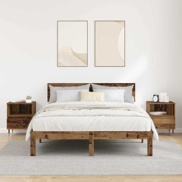 Yöpöytäkaappi 2 pcs Vanha puu 40 x 35 x 50 cm Tekninen puu