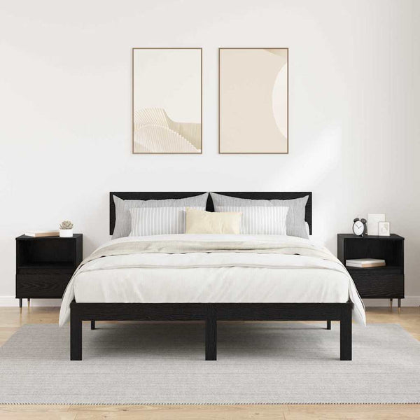 Yöpöytäkaappi 2 pcs Musta tammi 40 x 35 x 50 cm Tekninen puu