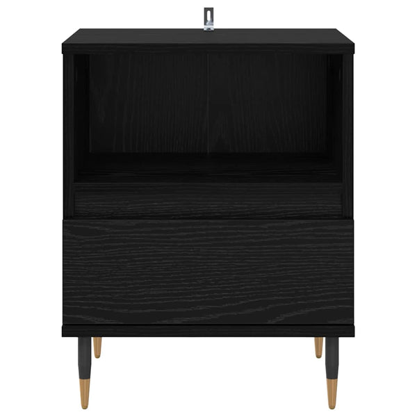 Yöpöytäkaappi 2 pcs Musta tammi 40 x 35 x 50 cm Tekninen puu